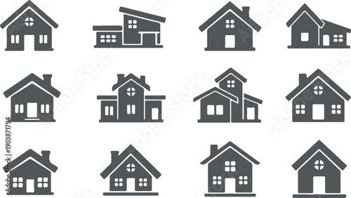 Home Icon Vector for Real Estate House Building