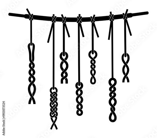 Inca Quipu Knot - Minimalist Vector Illustration