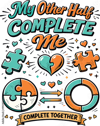 My Other Half Complete Me Puzzle Soulmate Design