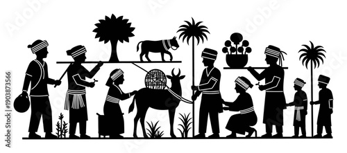 Hmong Embroidery Silhouette - Story Cloth Art