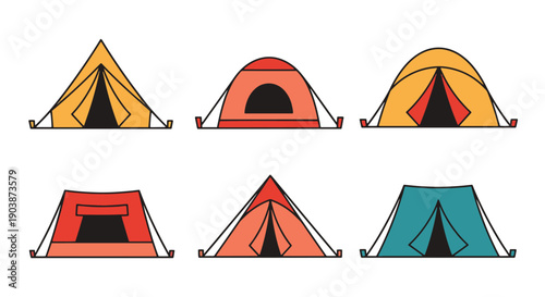 Tent Line art vector digital illustration
