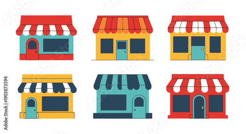 Store Front Line art luxury color outline design