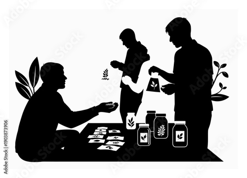 Seed Swap Silhouette - Food Sovereignty Vector