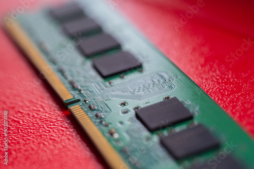 Close up of computer RAM