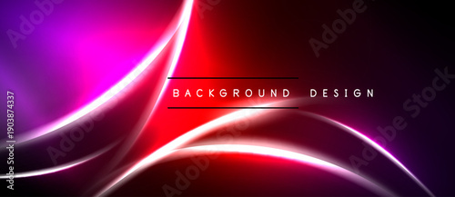 Abstract vibrant background. Smooth curves, pinks, reds blend into darkness. Modern design element for digital projects.