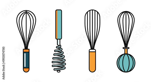Whisk Line art filed color trendy design