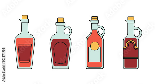 Vinegar Line art color flat style