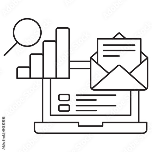 Data Analysing Icon, Insightful Data Analysis, Smart Analytics Process, Data-Driven Insights, vector