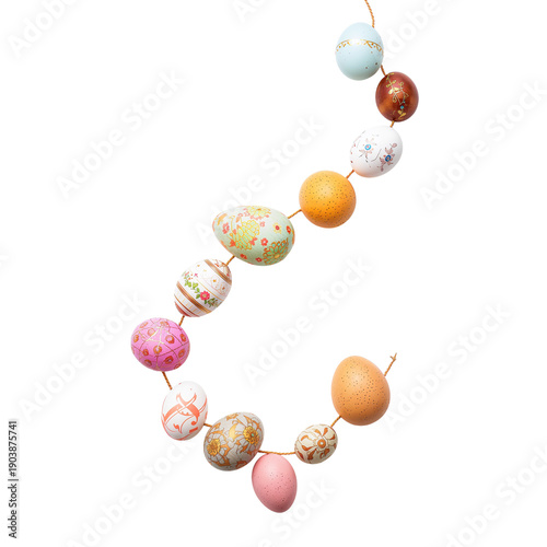 Colorful Egg Garland for Spring Decoration in a Festive Setting