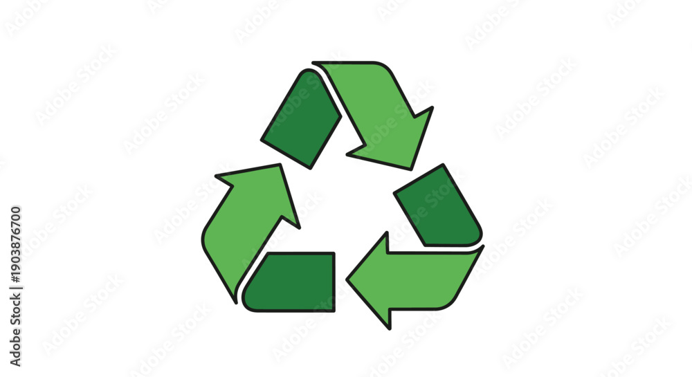 Obraz premium Green Recycling Symbol Made Arrows.