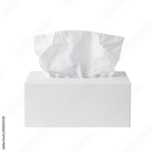 Tissue Box With White Tissues on Top Displayed in a Clean Setting