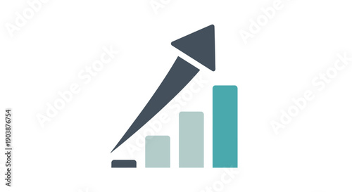 Increasing business growth chart graph.