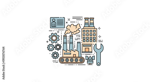 Industrial factory construction site equipment.