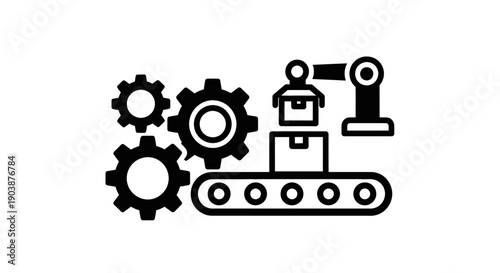 Industrial robotic machine with gears.
