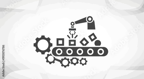 Industrial robotic arm with gear.