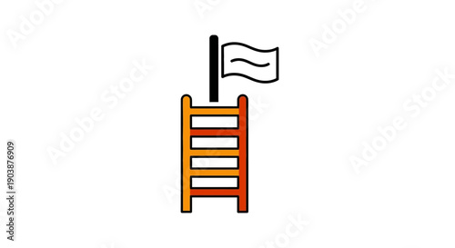 Lifeguard chair with flag on top.