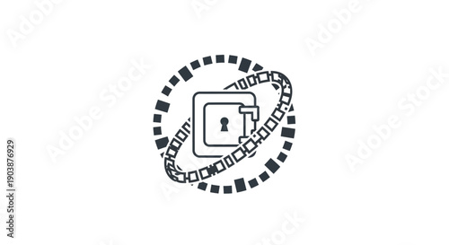 Lock and chain security symbol icon.
