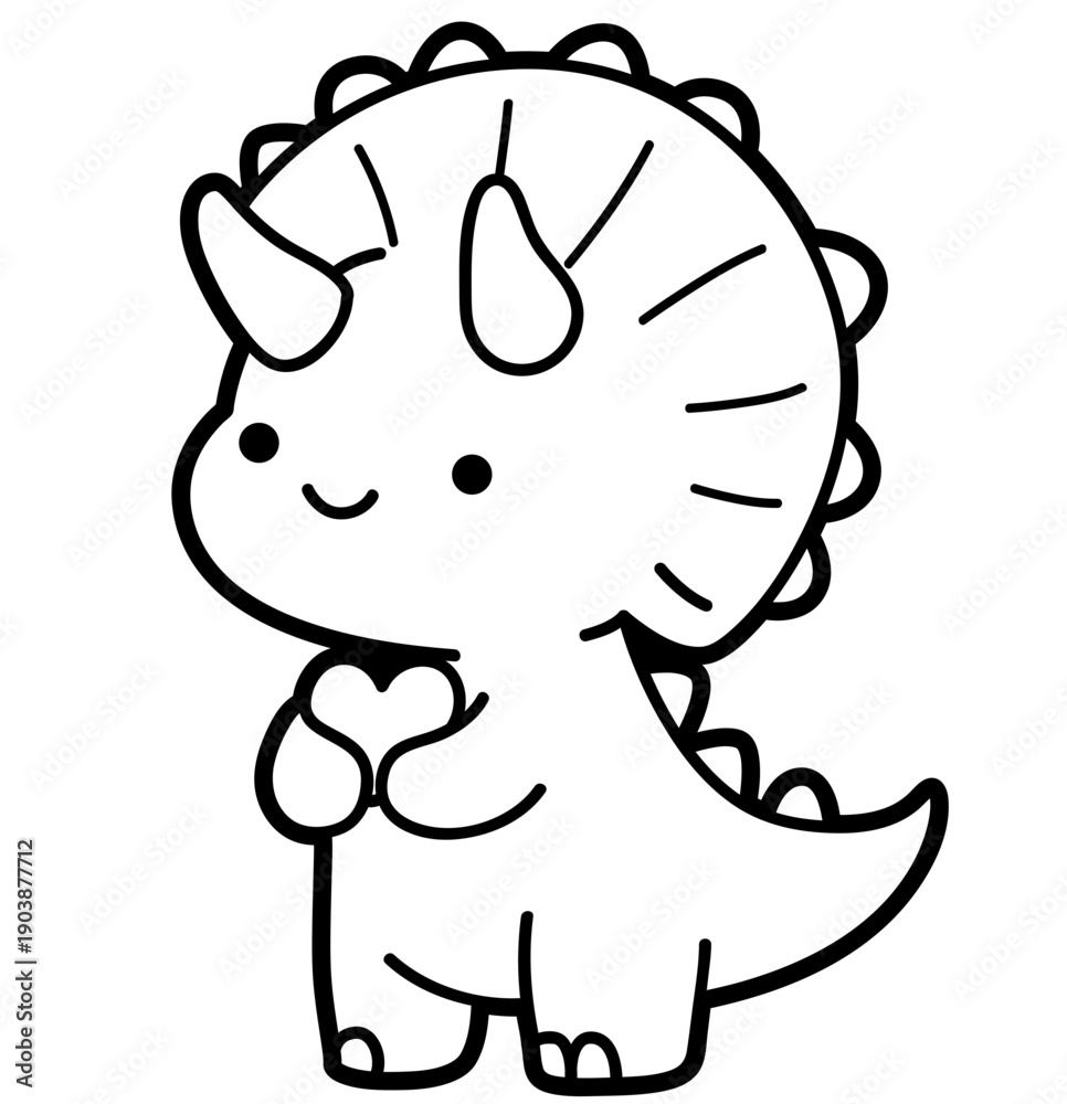 Obraz premium Cute Dinosaur Clip Art for Kids Stickers, Nursery Decor and Merch
