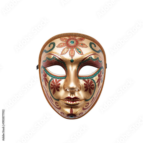 Beautiful Mask on a Plain Background for Decoration or Celebrations