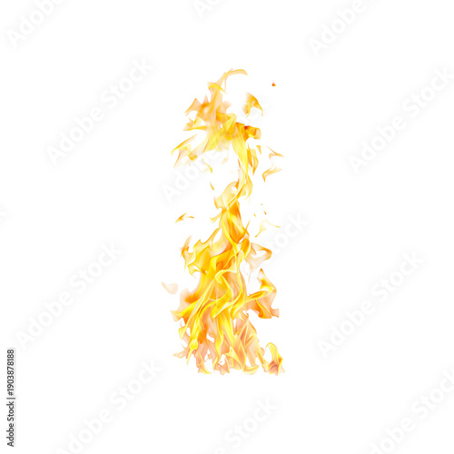 Flames Rise Brightly Against a Plain Background During a Fire Demonstration i...