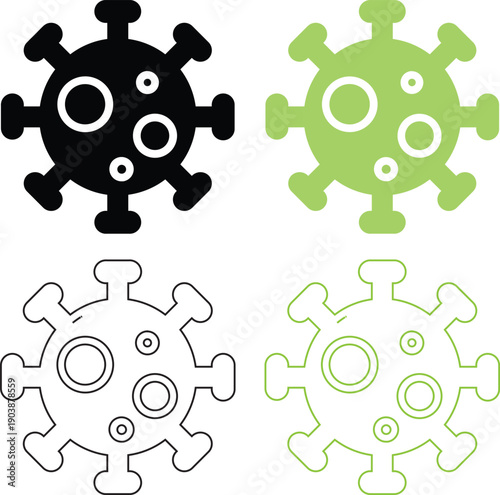 corona icon Coronavirus 2019-nCoV icon. Coronavirus Bacteria. Coronavirus Concepts - stock vector Coronavirus disease, corona virus under the microscope COVID-19