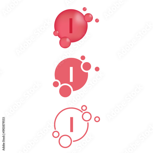 Iodine Symbol Icon Set Vector Design.