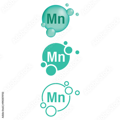 Manganese Symbol Icon Set Vector Design.
