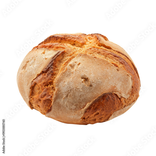 Freshly Baked Round Bread Made With Simple Ingredients at a Local Bakery Duri...