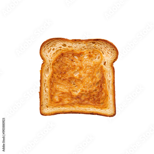 Toasted Bread Slice Placed on a Flat Surface With Even Browning and Texture V...