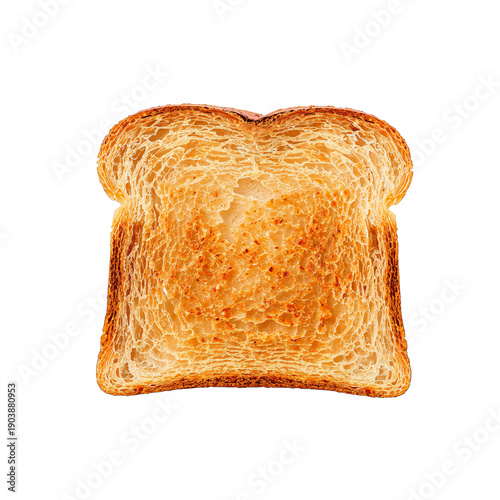 Toasted Bread Slice Placed on a Flat Surface With Even Browning and Texture V...