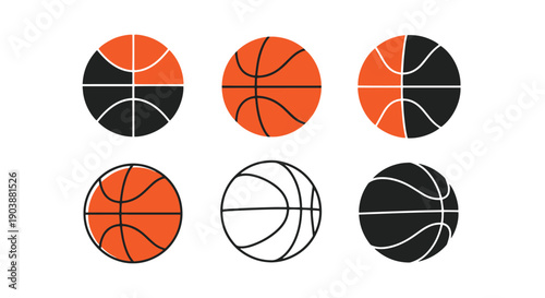Basketball Line art luxury color outline design