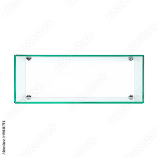 Clear Glass Shelf With Metal Brackets in a Simple Display Setup for Home Deco...