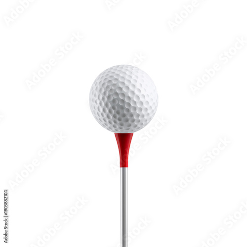 Golf Ball Resting on Tee Ready for a Shot on the Golf Course