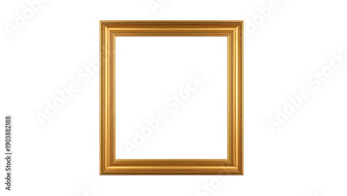 Empty Wooden Frame in Simple Style With No Artwork Present in a Plain Background