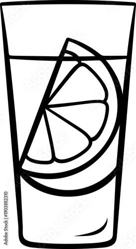  Cocktail shot icons, vodka lemon shot drink. Black and white doodle sketch collection for bar menu or party graphics