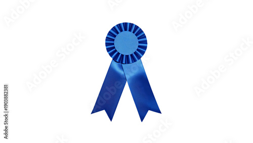 Blue Ribbon Award Displayed on a Plain Background for Recognition and Achieve...