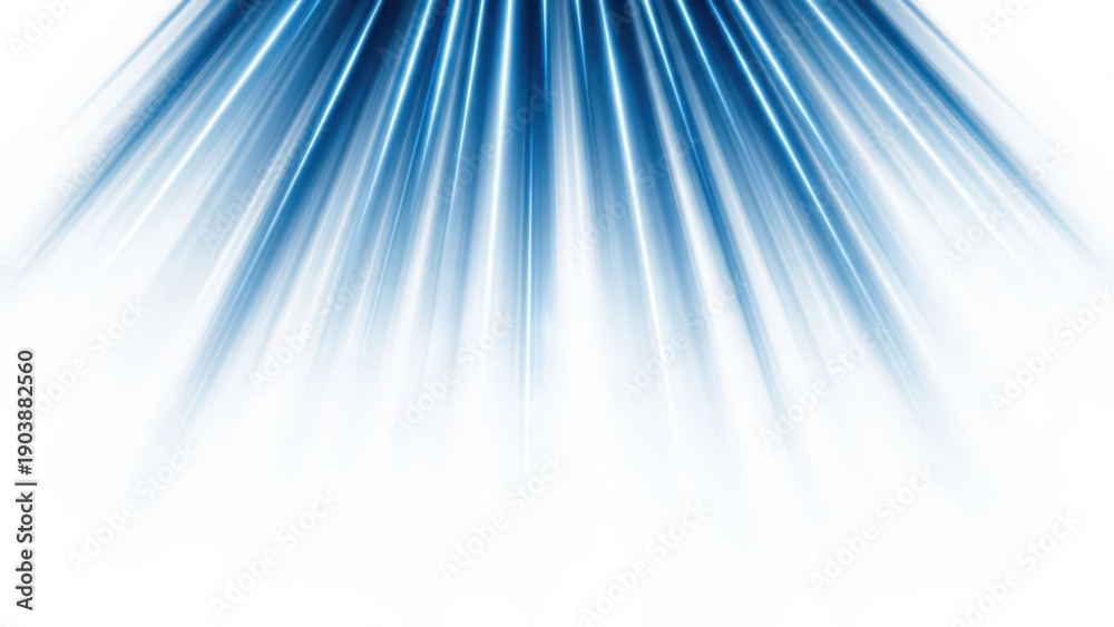 Obraz premium Blue and white abstract background with radial lines bursting from the top centre