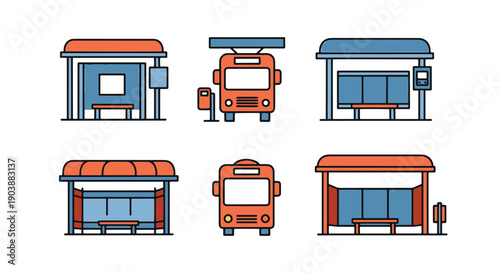 Bus Stops Line art high quality