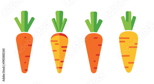 Carrot Line art color filled abstract design trendy