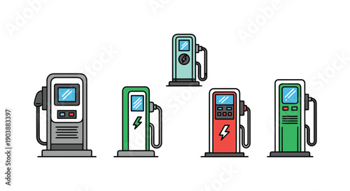 Charging Stations color filled abstract design