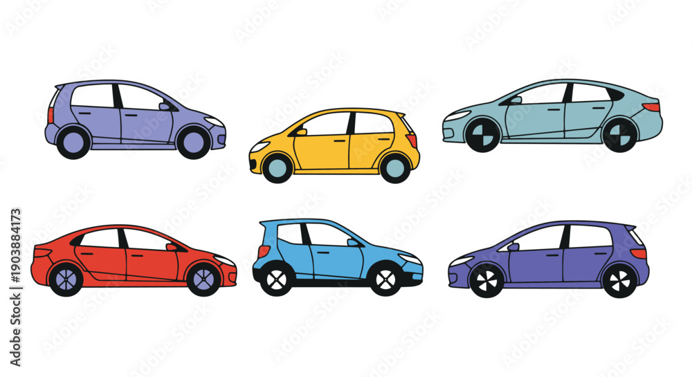 Fototapeta premium Electric Car Line luxury color outline design