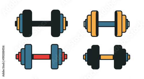 Dumbbell Line art color clean design