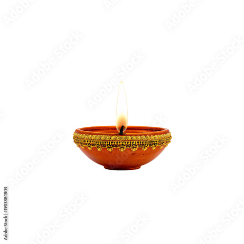 Traditional Oil Lamp Burning at a Festive Occasion in a Simple Setting