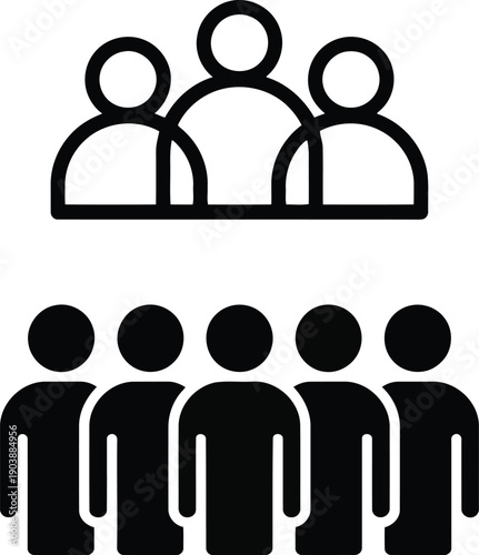 A diverse group of people standing together in a unified formation