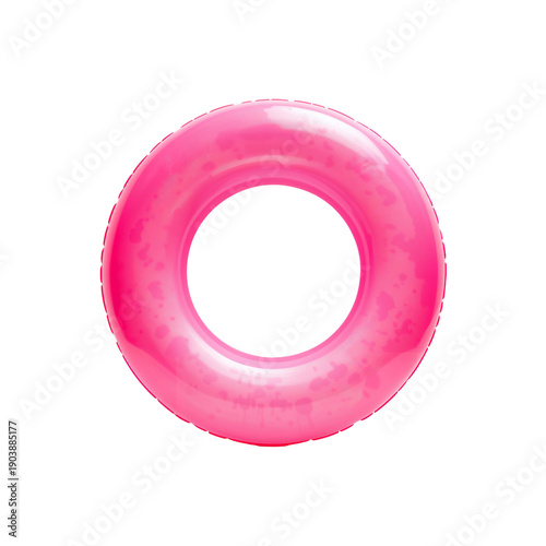 Colorful Round Swimming Float in Bright Pink Ready for Summer Fun at the Pool...