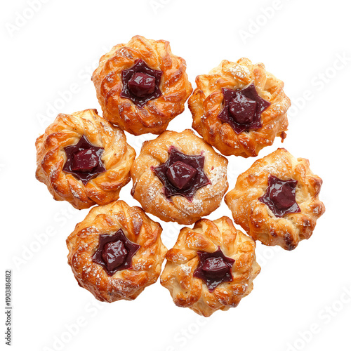 Sweet Star-Shaped Pastries With Colorful Sprinkles on a White Background