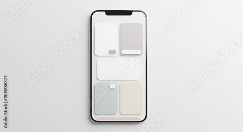 Wallpaper Mural Minimal Mobile App UI Mockup with Blank Interface and White Space Torontodigital.ca