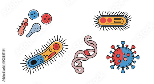 Germs Line art graphic