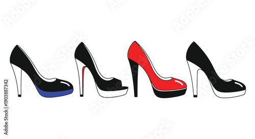 Heels Line art creative concept