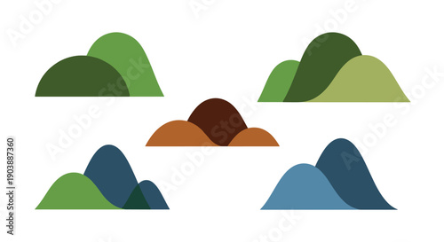 Hill Line art vector colorful digital illustration